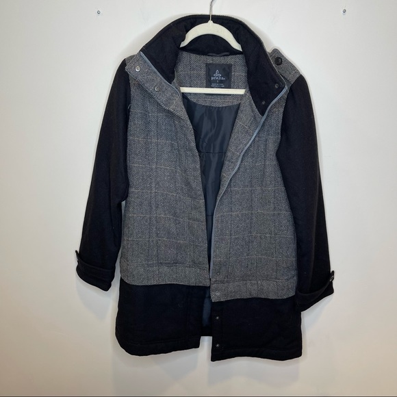 Prana Jackets & Blazers - Prana Black and Gray Zip Up Button Up Winter Jacket Coat